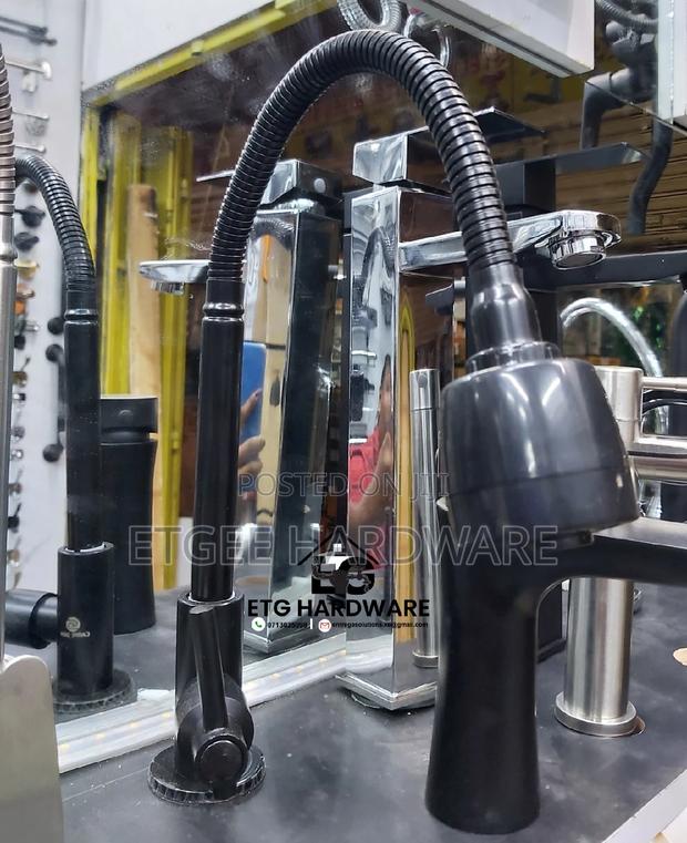 Black Kitchen Pillar Tap Matte - thumbnail 2