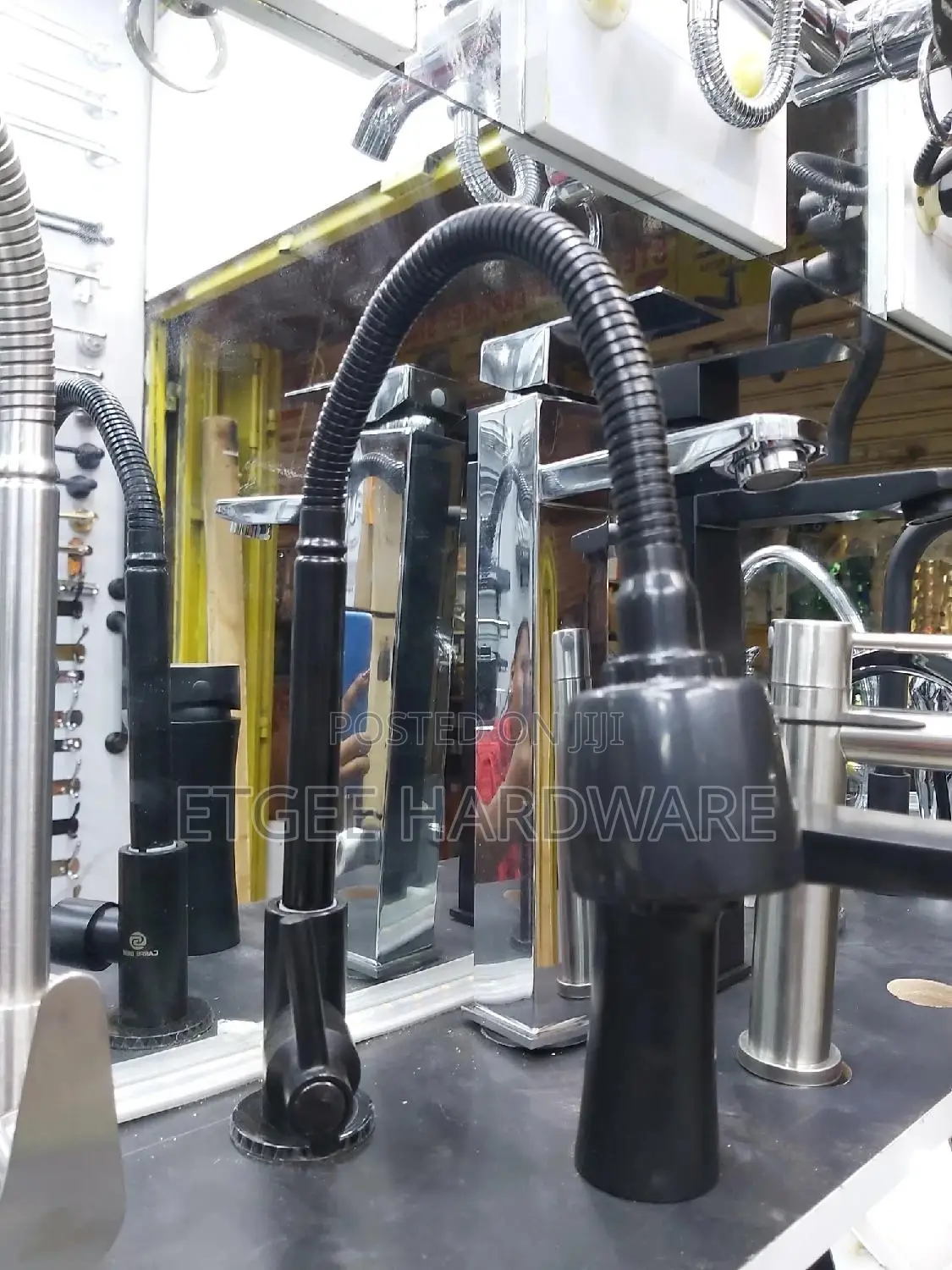 Kitchen Pillar Tap Black Glossy
