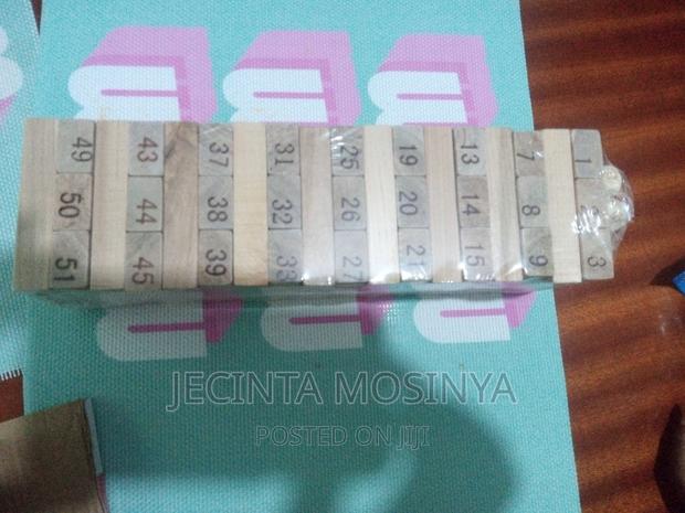 Kids Playing Blocks Numbered Wooden Pieces - main view