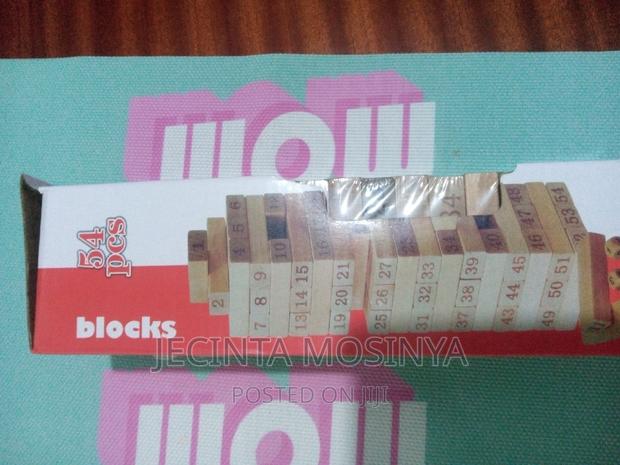 Kids Playing Blocks Numbered Wooden Pieces - thumbnail 3