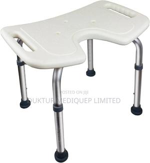 Bath Stool, Height-Adjustable, U-Shape Seat, Anti-Slip Tips - thumbnail 2
