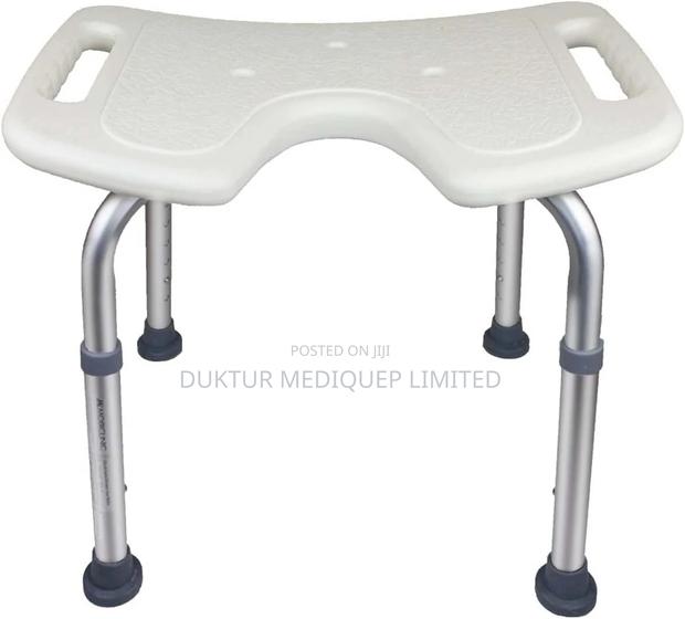 Bath Stool, Height-Adjustable, U-Shape Seat, Anti-Slip Tips - thumbnail 4