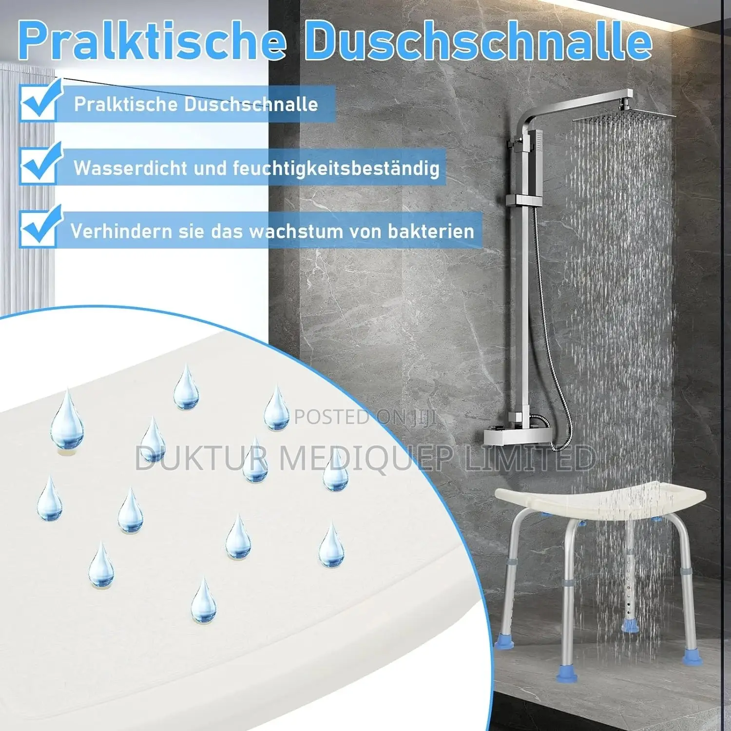 Shower Chair With Shower Nozzle Holder