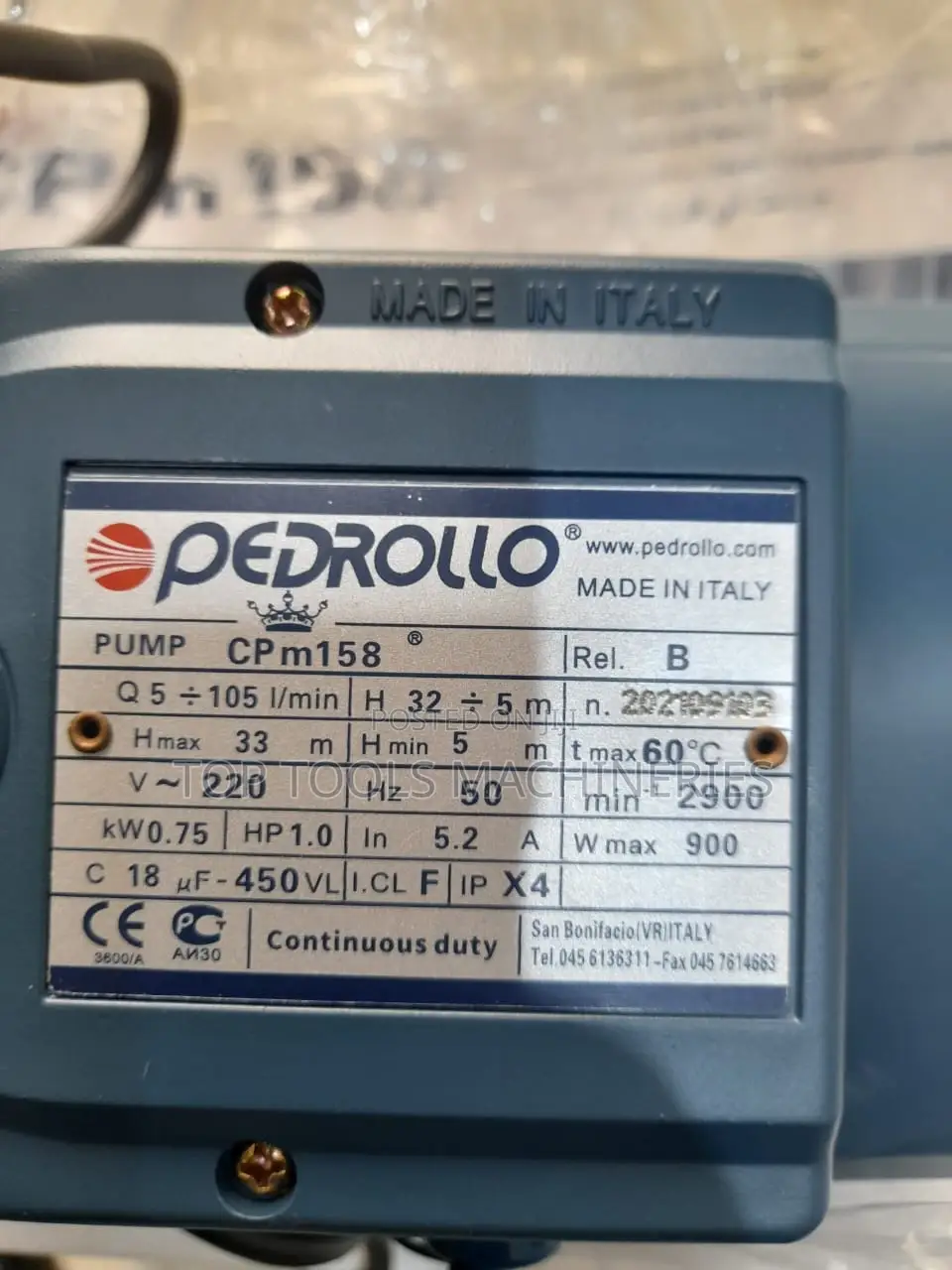 Pedrollo 1hp Booster Pump