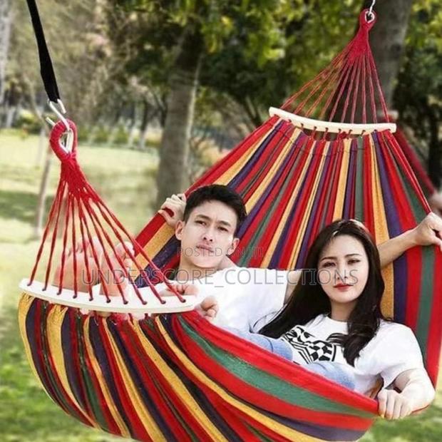 Patio Tree Hanging Hammock Seat With Wooden Bar - main view