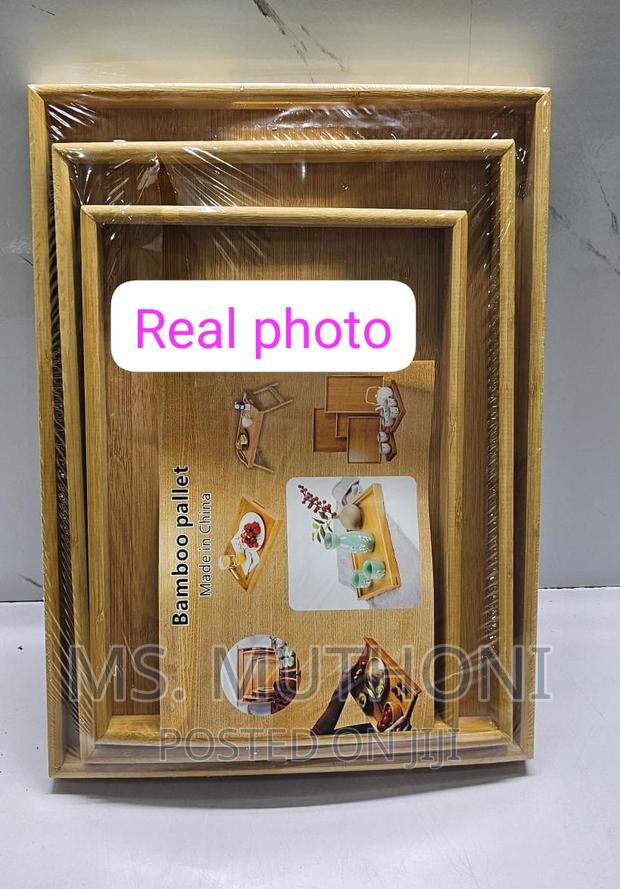 Multifunctional Big Sized 3in1 Bamboo Serving Trays - thumbnail 4
