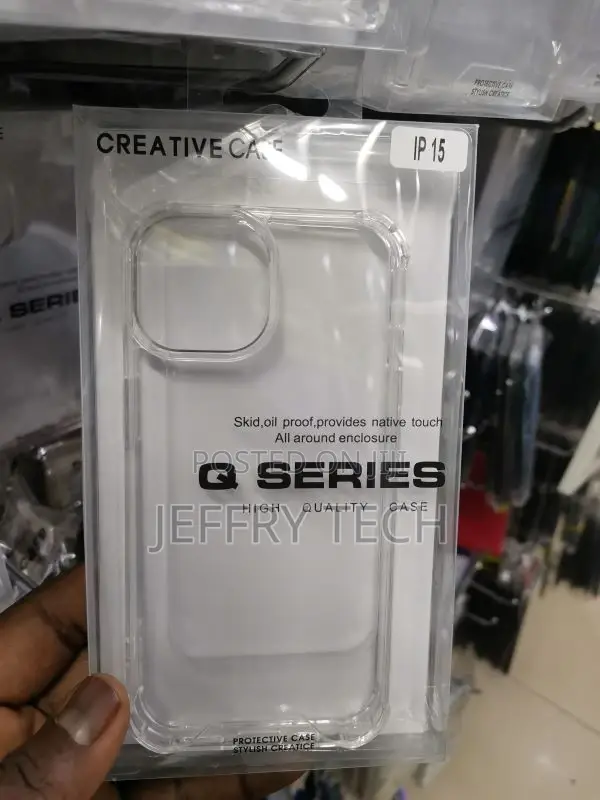 For iPhone 15 Shockproof Clear TPU Back Cover Case