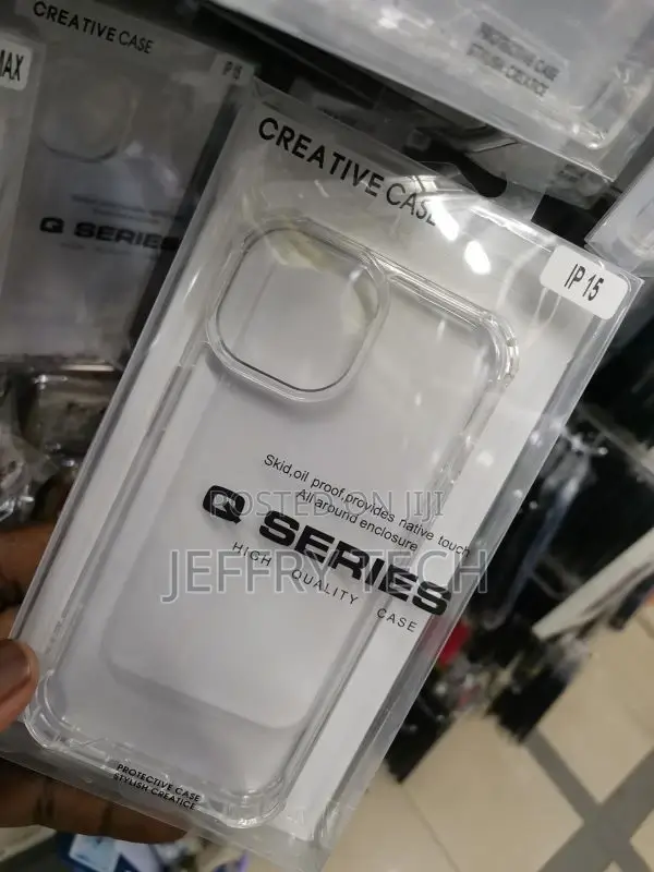 For iPhone 15 Shockproof Clear TPU Back Cover Case