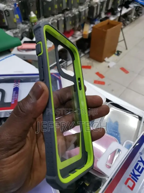 iPhone 13 Pro Max Case, Dual Layer Transparent Back Rugged B