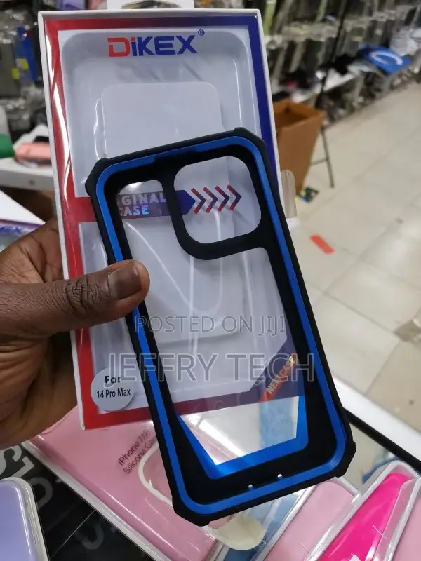 iPhone 14 Pro Max Case, Dual Layer Transparent Back Rugged B