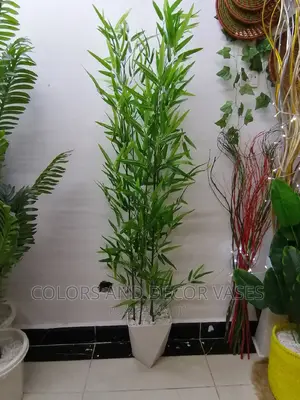 Bamboo Sticks Artificial With Plastic Vase 1.5m