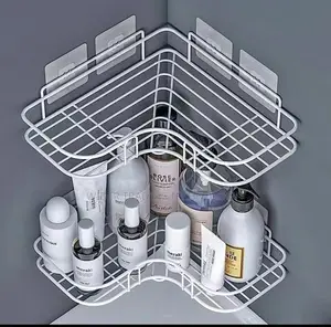 Metallic Corner Triangular Bathroom Organizer, Corner Showe