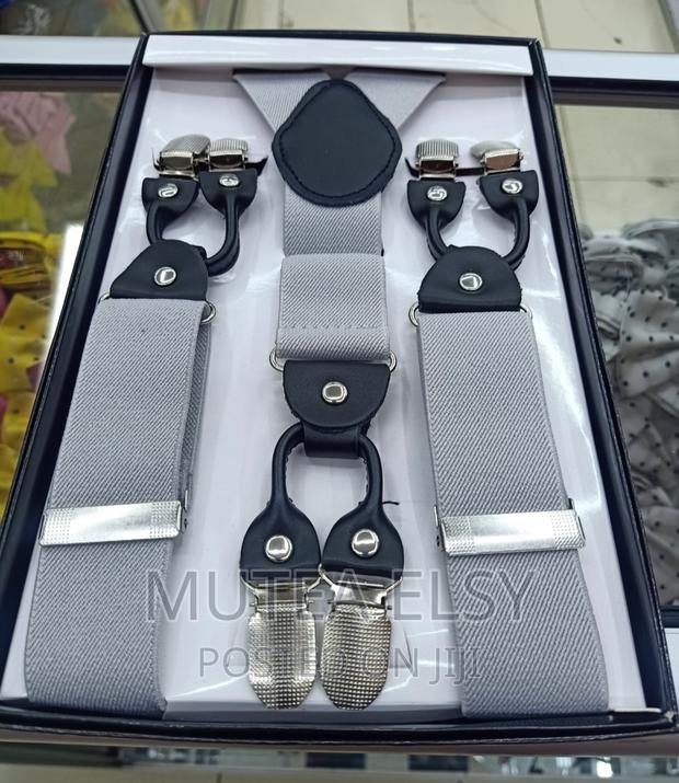 Light Charcoal Grey Executive Double Clip Suspenders