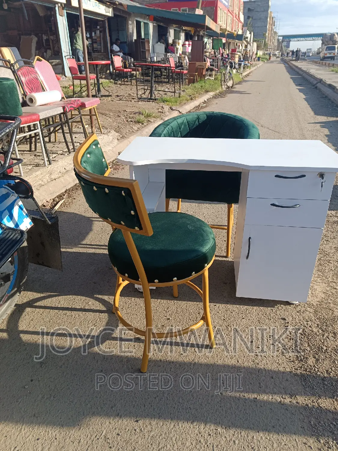Manicure Set, Table and 2 Manicure Chairs.