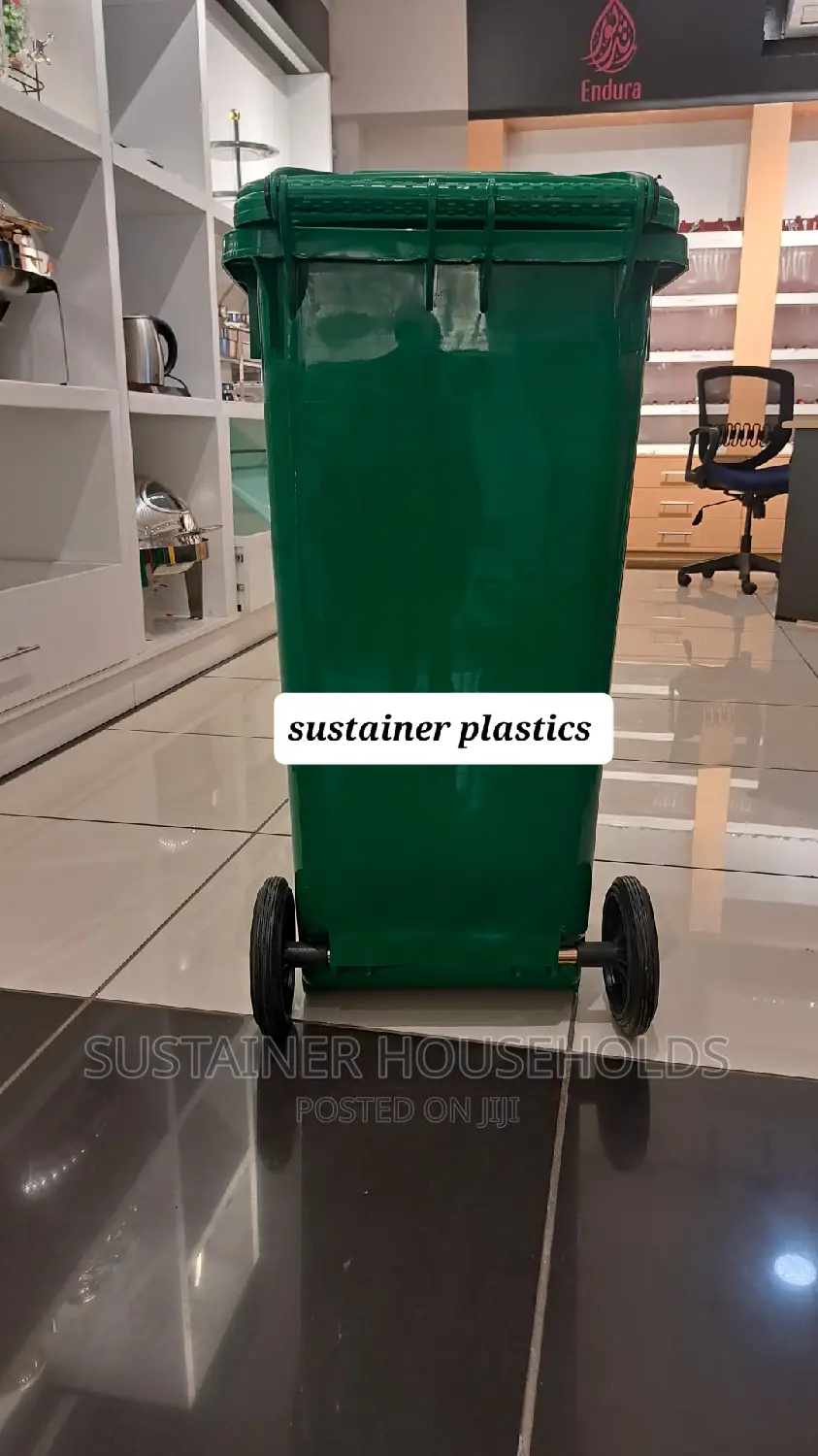 120 Litres Waste Bin With Wheels# Movable Dust Bin