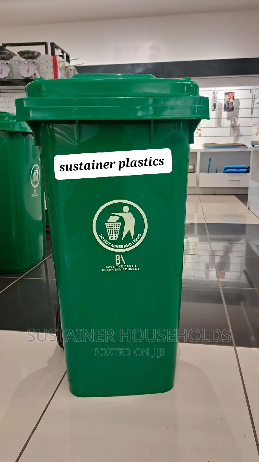 120 Litres Waste Bin With Wheels# Movable Dust Bin