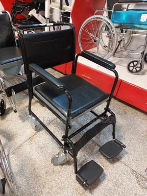 Commode Seat With Wheels and Backrest ". - thumbnail 2
