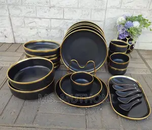 27pcs Dinner Set With Gold Rim*