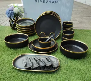 27pcs Dinner Set With Gold Rim*