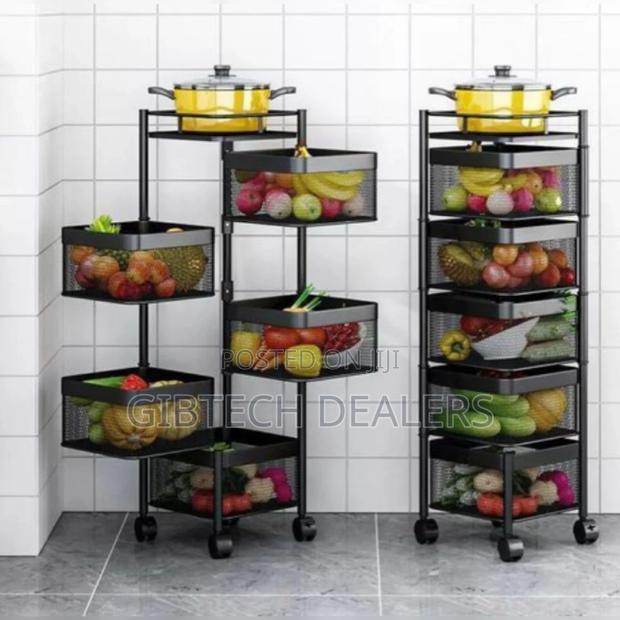 5 Tier Kitchen Square Rotatable Fruit Rack