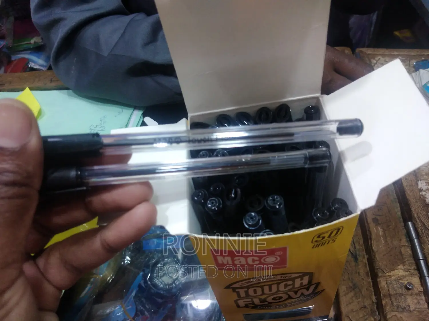 50pcs Touch Flow Made in India Black Blue Ink Biros Quality