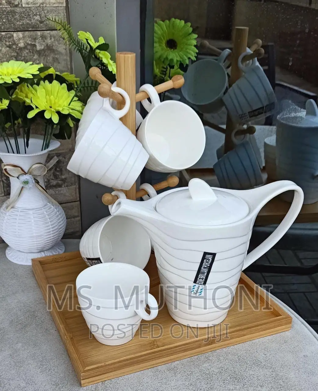 *Tea Set With Bamboo Stand*