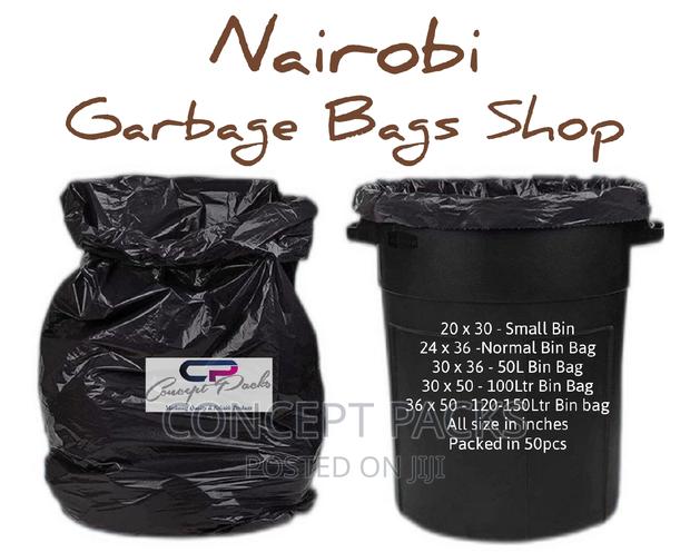 Black Plastic Garbage Bags.