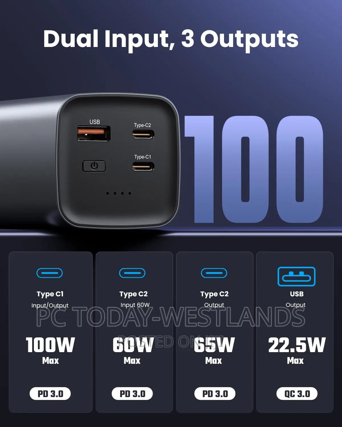 POWERΛDD PRO 20000mah Portable Charger,100W
