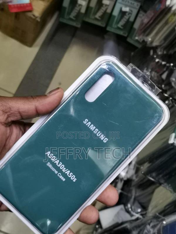 Liquid Silicone Green Case for Samsung A50 A50s - Minimali - thumbnail 3