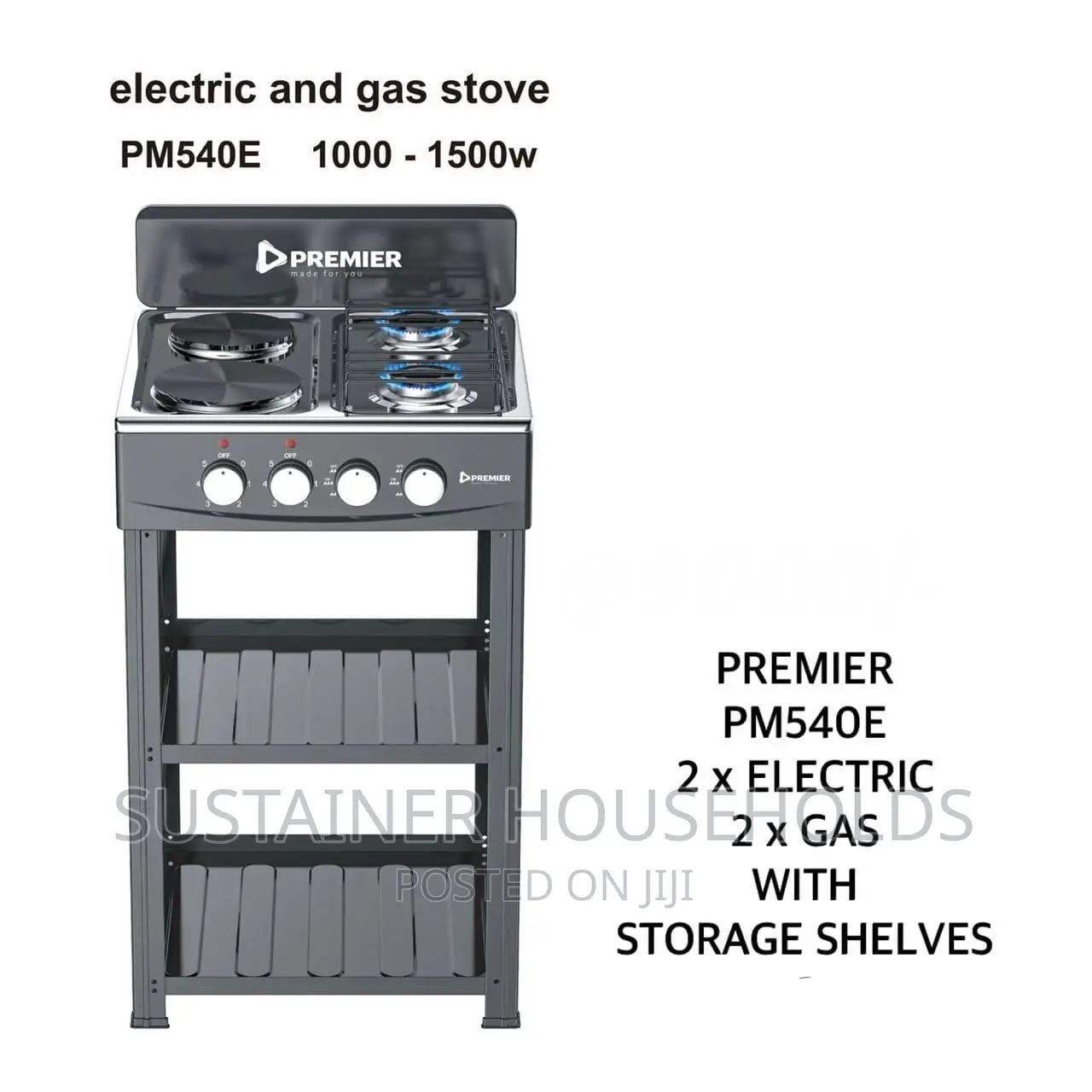 *Premier Four Burner ( Two Gas and Two Electric Table)