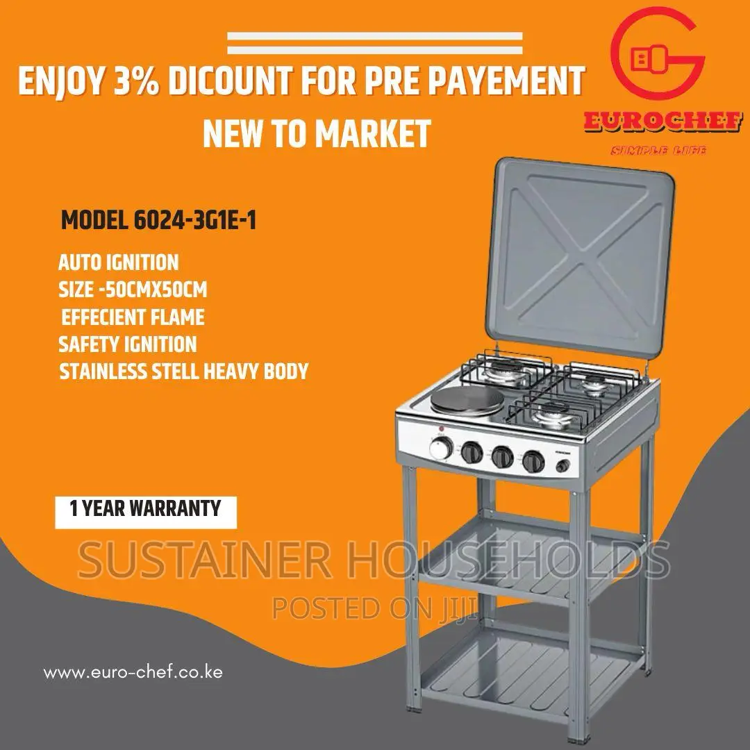 *Eurochef 50*50 3 Gas +1 Electric Table Top