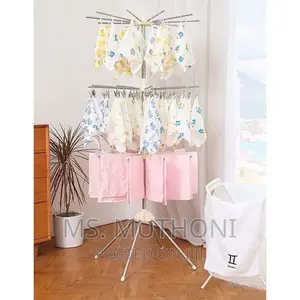 170cm High 3 Layer Metallic Versatile Space Saving Laundry
