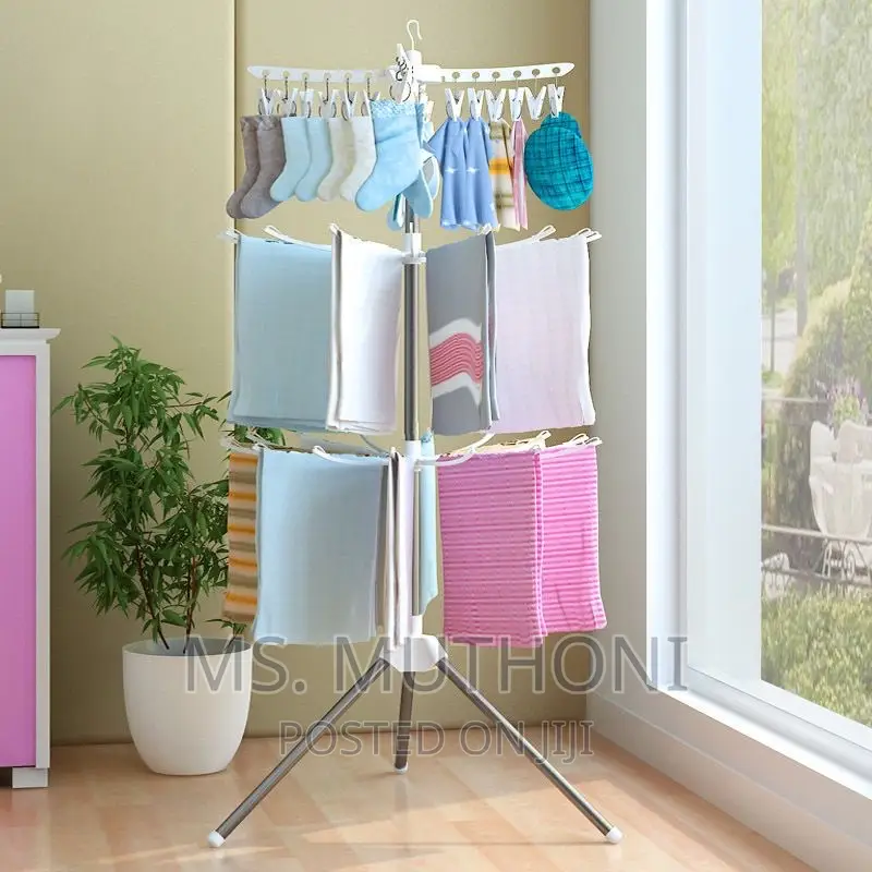 170cm High 3 Layer Metallic Versatile Space Saving Laundry
