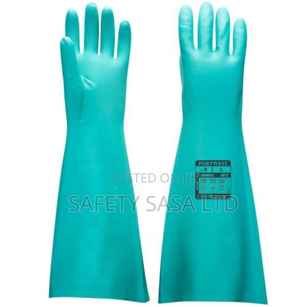 Long Nitrile Gloves Green: Food Handling Gloves: Cleaning