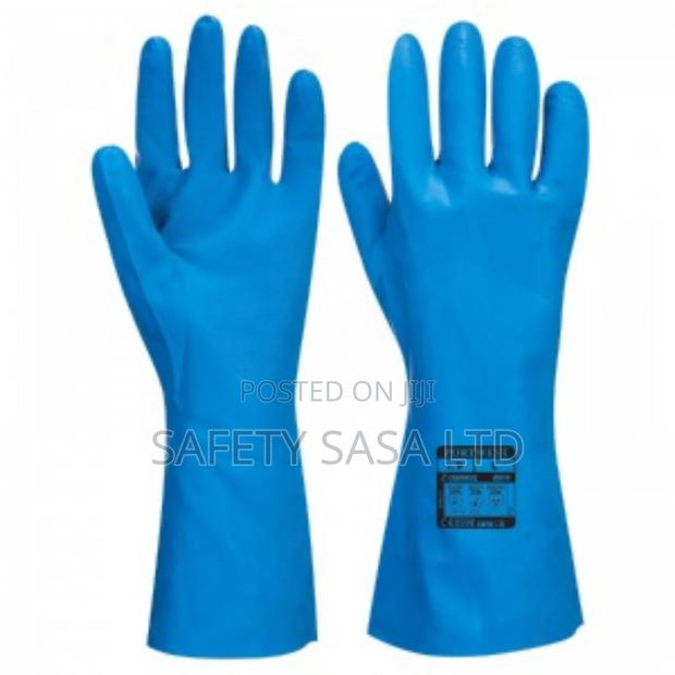 Blue Chemical-resistant Food Handling Gloves, - main view