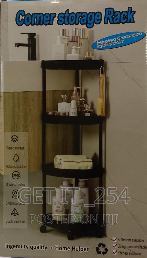 Detachable 88cm High 4 Layer Corner Storage Trolley Rack - thumbnail 2