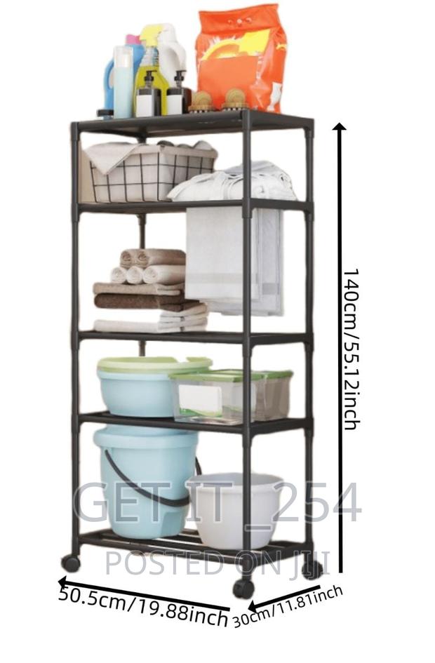 Detachable Duo Purpose 140cm High 4 Layer Trolley Rack