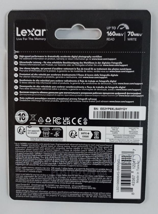 Lexar 64gb Uhs-1 SDXC - thumbnail 2
