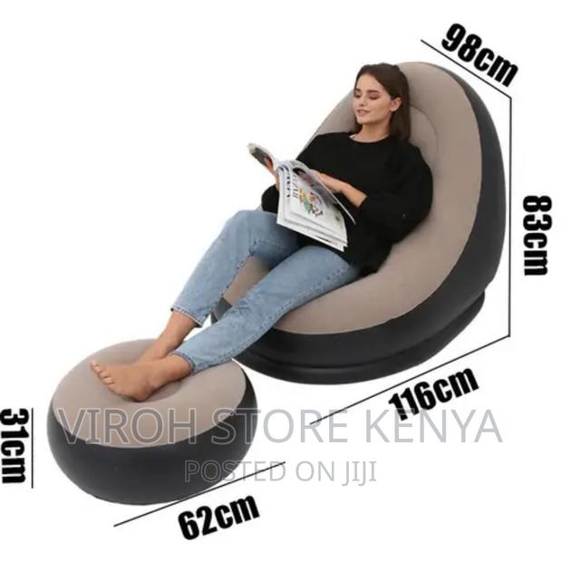 Inflatable Sofa Seat With Legs Pillow and Free Pump - main view