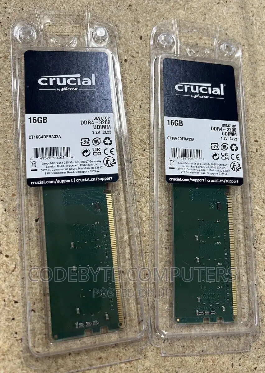 Crucial Desktop Ram Ddr4 16gb 3200