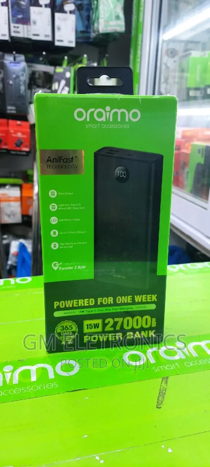 15W Oraimo Portable Powerbank 27000mah