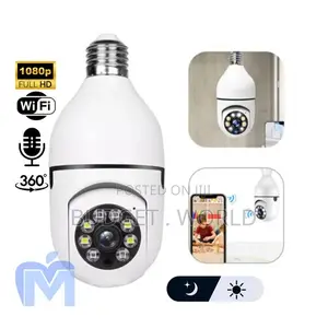 Indoor 360 PTZ Bulb Security Camera Night Vision