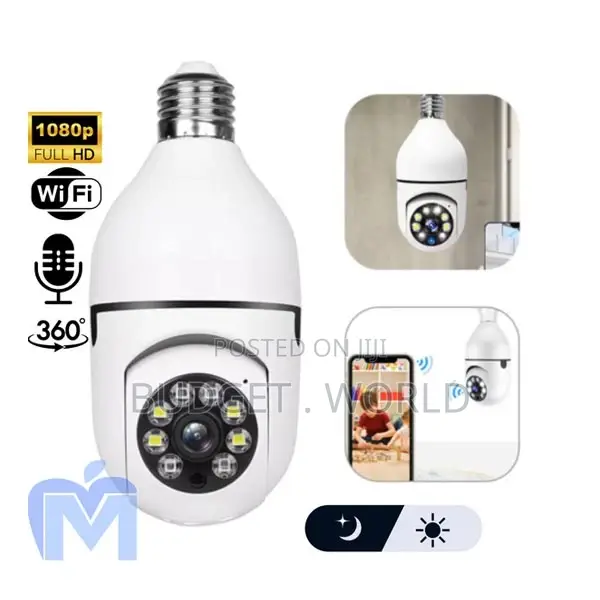 Indoor 360 PTZ Bulb Security Camera Night Vision