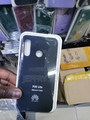 Huawei P30 Lite Silicone Case, Slim Silicone Rubber Black