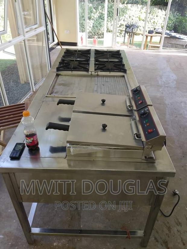 Commercial Combined Cooker Unit With Four Burners