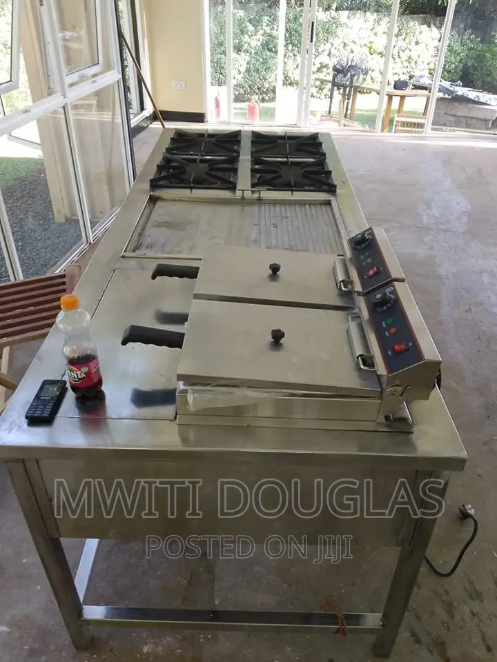 Commercial Combined Cooker Unit With Four Burners