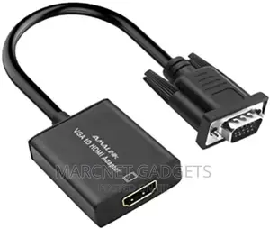 VGA Male to HDMI Female 1080p Adapter With Audio Jack Black