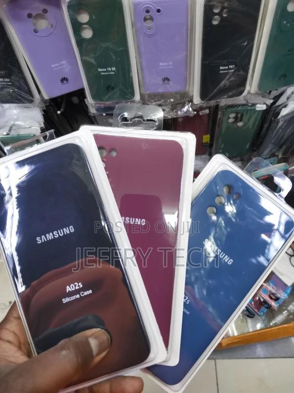 Samsung Galaxy A02S Case Blue Silicone Rubber Shockproof S - main view