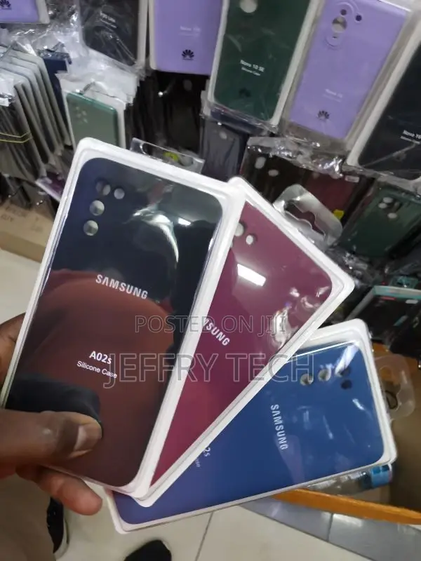 Samsung Galaxy A02S Case Blue Silicone Rubber Shockproof S