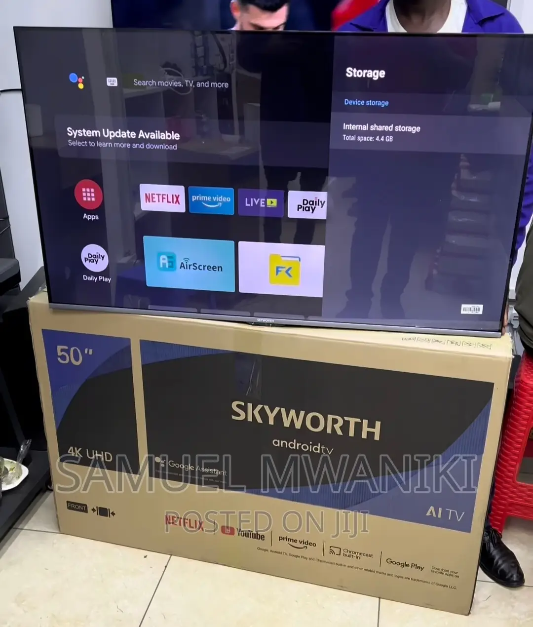 Skyworth 50′′ Uhd Frameless Smart Android Tv Black
